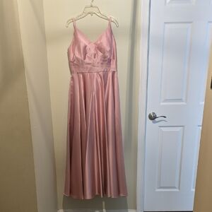Elegant Pink Satin Gown